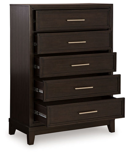 Neymorton - Five Drawer Chest - Dark Grayish Brown