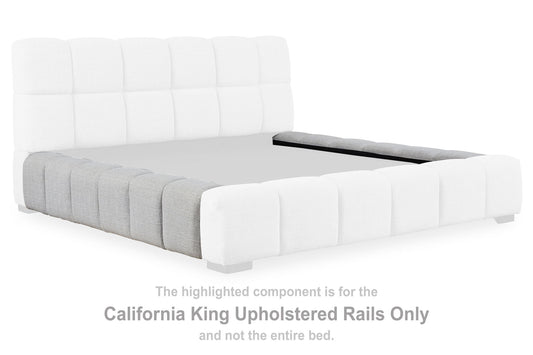 Grendusk - California King Upholstered Rails - Light Gray
