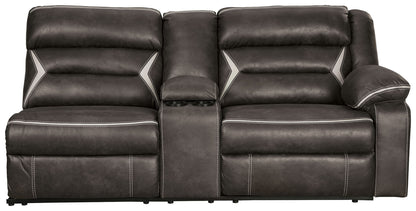 Kincord - Raf Rec Power Sofa W/Console - Midnight
