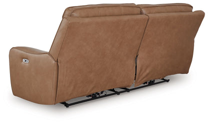 DeepWakes - 2 Seat Power Reclining Sofa Adjustable Headrest - Caramel