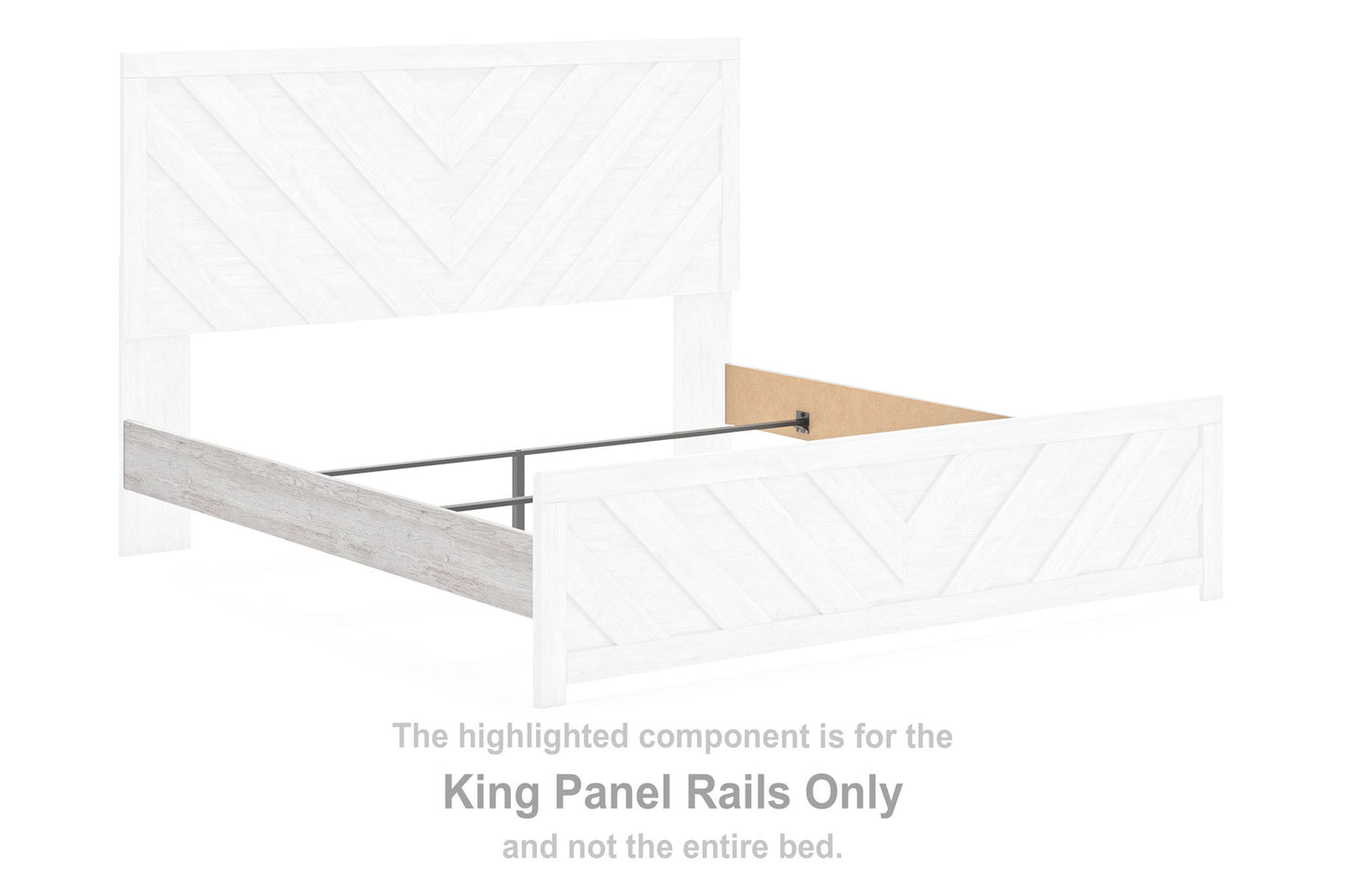 Cayboni - King Panel Rails - Whitewash