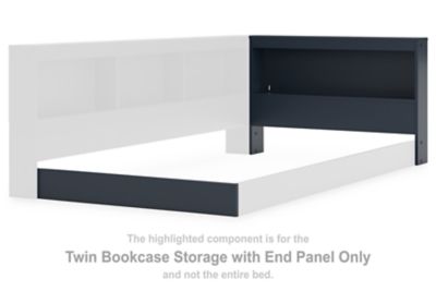 Simmenfort - Navy Blue - Twin Bookcase Storage With End Panel