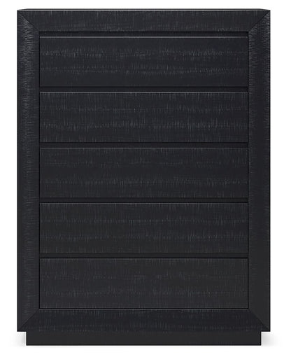 Londer - Black - Five Drawer Chest