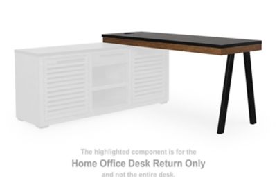 Kallari - Home Office Desk Return - Warm Brown / Black
