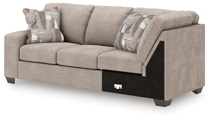 Newellen - LAF Sofa With Corner Wedge - Beige