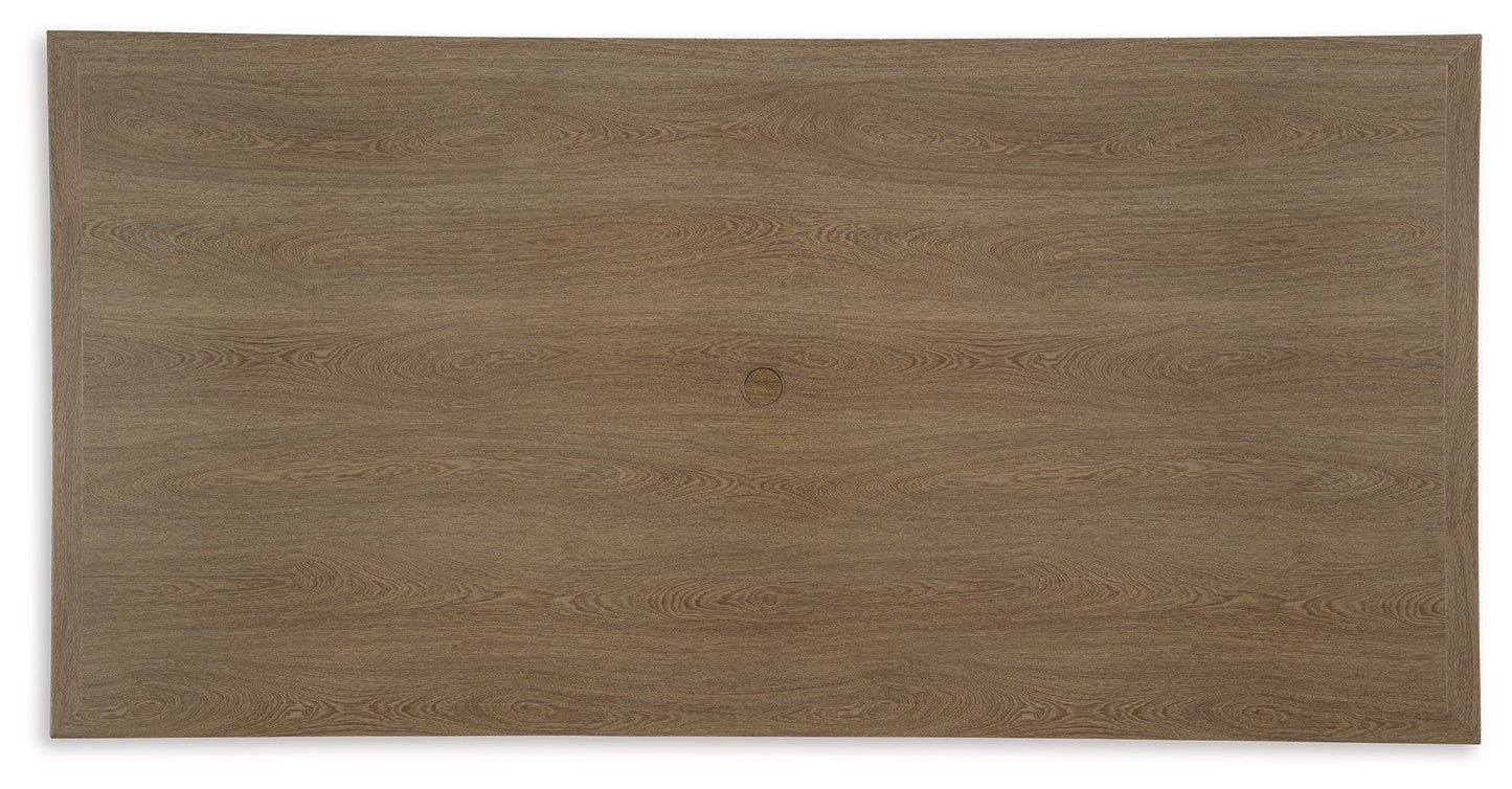 Serene Bay - Rectangular Dining Table With Umbrella Option - Dark Brown