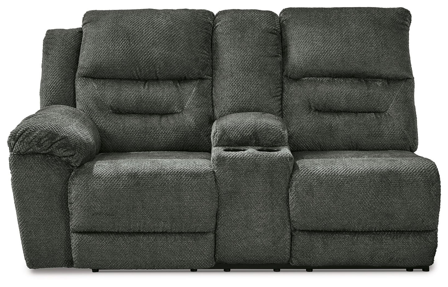 Nettington - Laf Power Rec Loveseat W/Console - Smoke