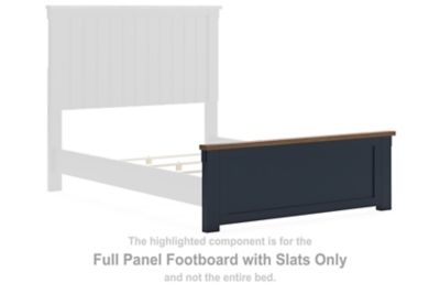 Landocken - Full Panel Footboard With Slats - Brown / Blue