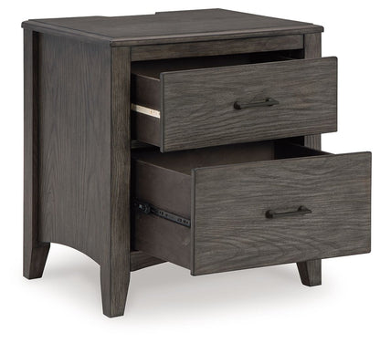 Montillan - Two Drawer Night Stand - Grayish Brown