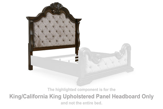 Maylee - King/ California King Upholstered Panel Headboard - Dark Brown