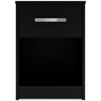 Finch - Black - One Drawer Night Stand - 23" Height
