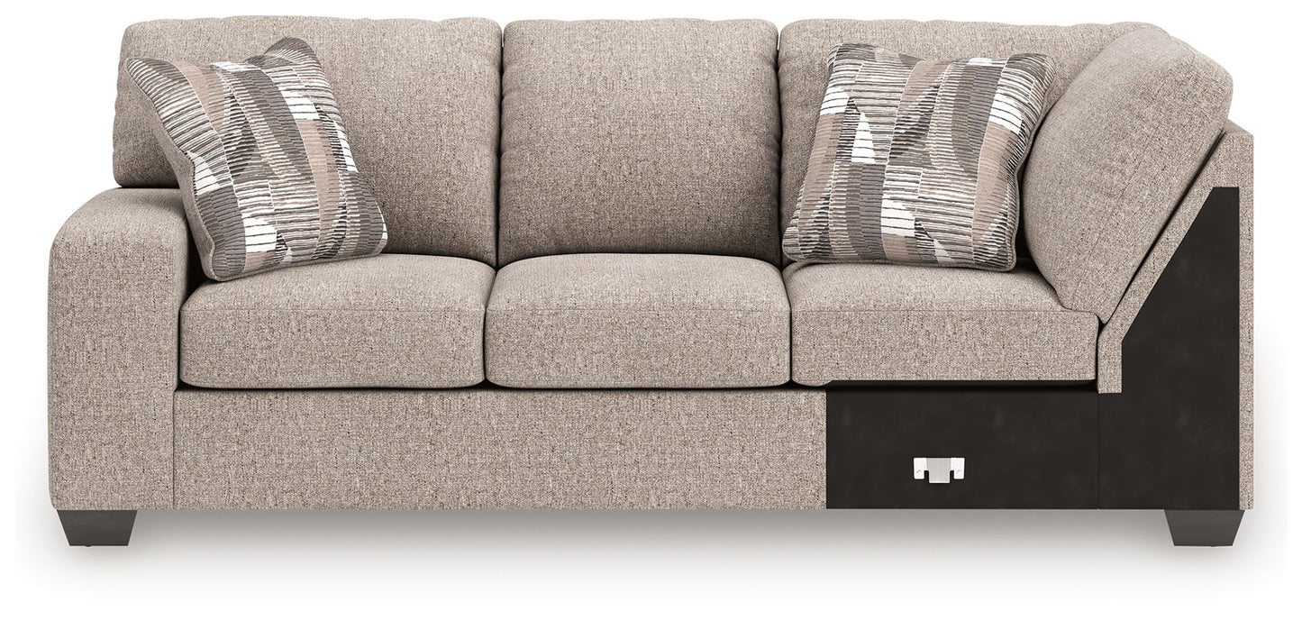 Newellen - LAF Sofa With Corner Wedge - Beige