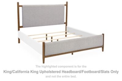 Lyncott - King/California King Upholstered Headboard/Footboard/Slats - Gray / Brown