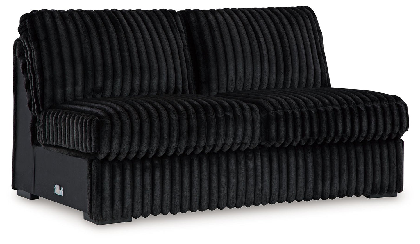 Midnight-Madness - Armless Loveseat - Onyx