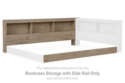 Oliah - Bookcase Storage w/Side Rail - Natural