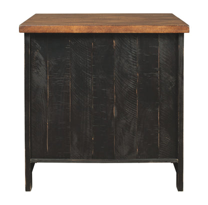 Valebeck - Black / Brown - Rectangular End Table