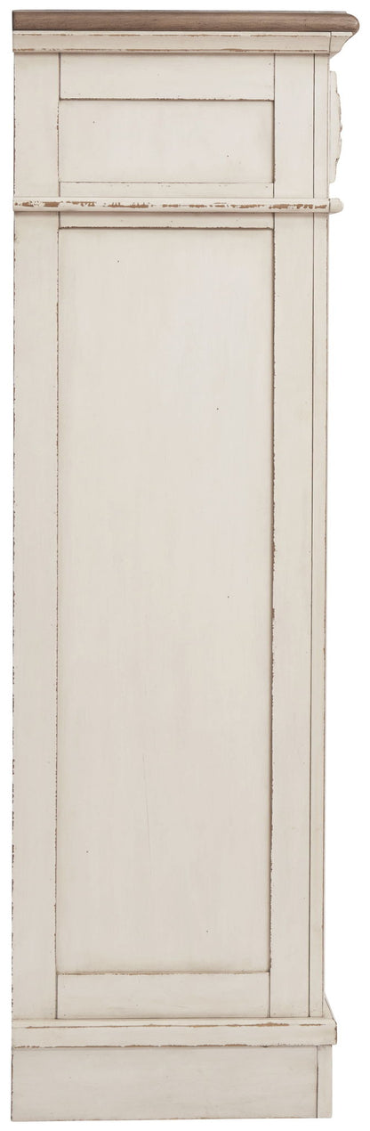 Realyn - White / Brown / Beige - Five Drawer Chest