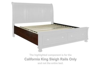 Porter - California King Sleigh Rails - Rustic Brown