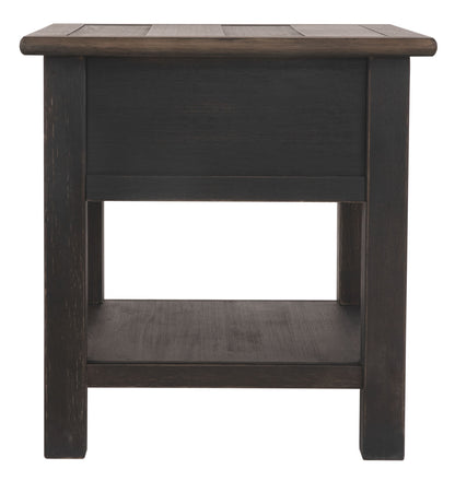 Tyler Creek - Grayish Brown / Black - Rectangular End Table