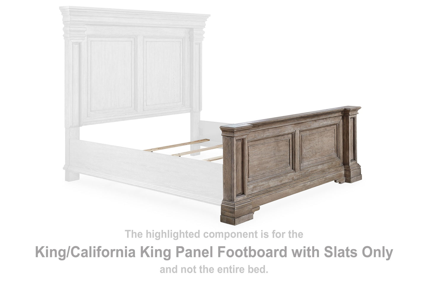 Blairhurst - King/ California King Panel Footboard W/ Slats - Light Grayish Brown