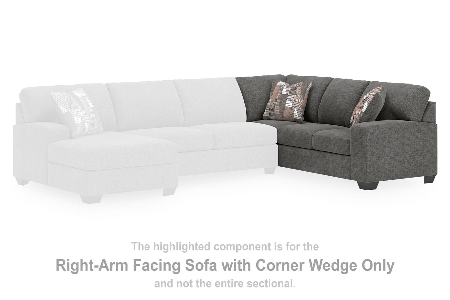 Clarington - RAF Sofa With Corner Wedge - Greystone