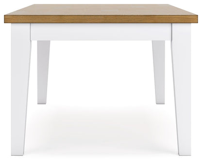 Ashbryn - White / Natural - Rectangular Dining Room Table