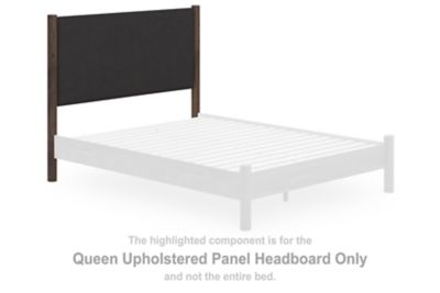 Pamytta - Queen Upholstered Panel Headboard - Black / Brown