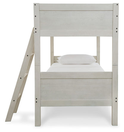 Robbinsdale - Twin/Twin Bunk Bed w/Ladder - Antique White