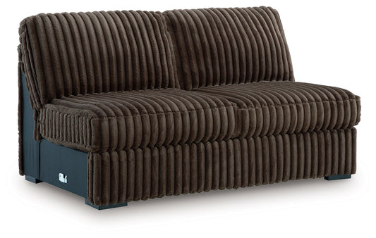 Midnight-Madness - Armless Loveseat - Chocolate