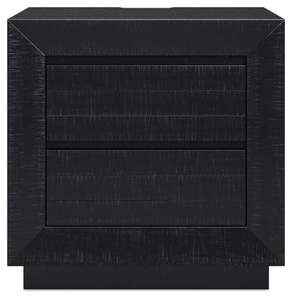 Londer - Black - Two Drawer Night Stand