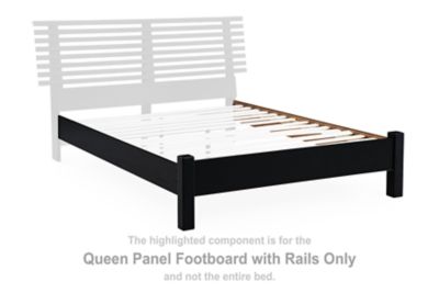 Danziar - Queen Panel Footboard W/Rails - Black