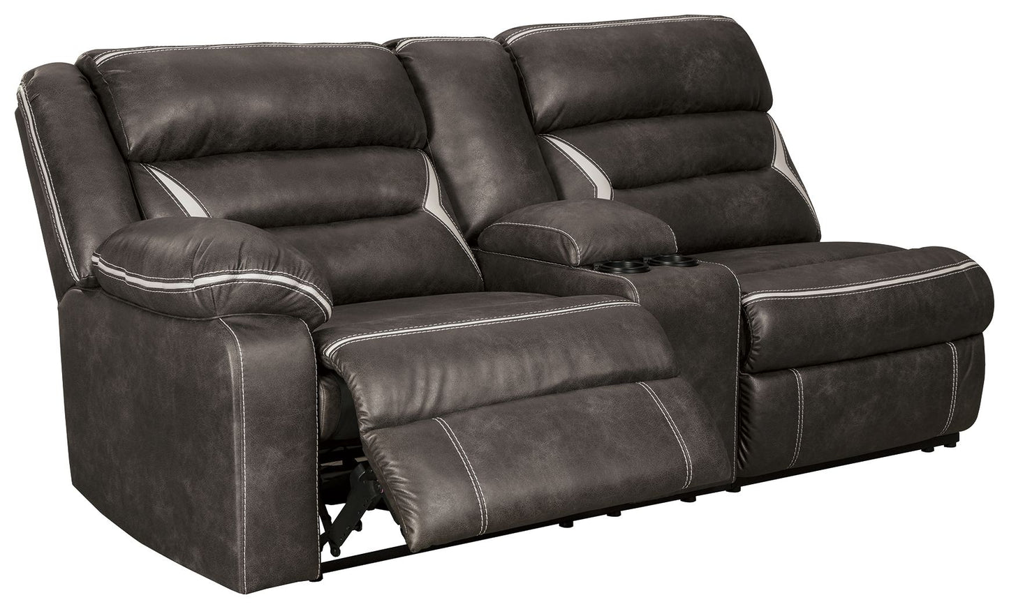Kincord - Laf Rec Power Sofa W/Console - Midnight