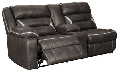 Kincord - Laf Rec Power Sofa W/Console - Midnight