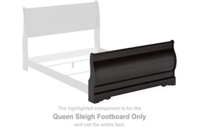 Huey Vineyard - Queen Sleigh Footboard - Black