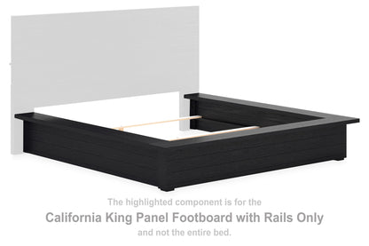Londer - Cal King Panel Footboard/Rails - Black