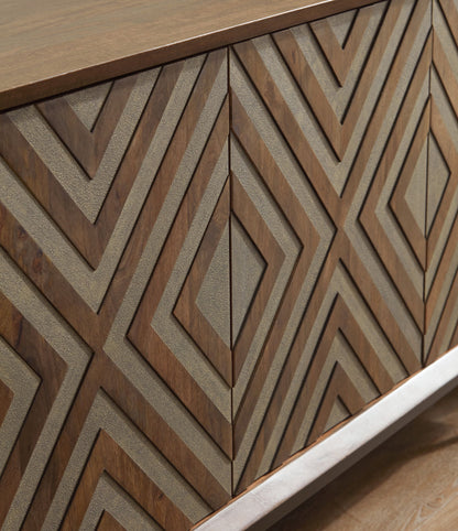 Dreggan - Brown / Gold Finish - Accent Cabinet