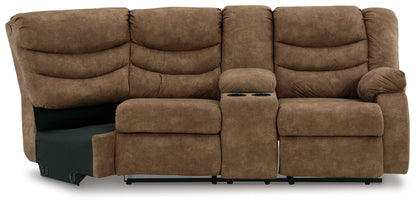 Partymate - Raf Reclining Loveseat W/Console - Brindle