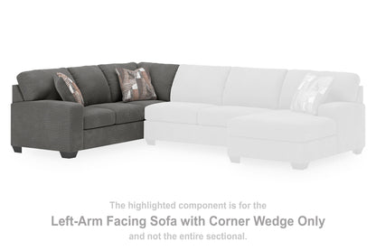 Clarington - LAF Sofa With Corner Wedge - Greystone