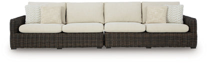 Kimora - Raf/Laf Loveseat With Cushion (Set of 2) - Beige / Dark Brown