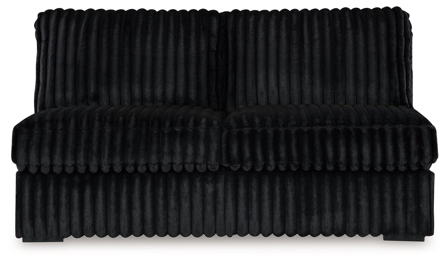 Midnight-Madness - Armless Loveseat - Onyx