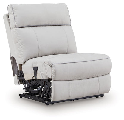 Social Pointe - Power Armless Recler With Adjustable Headrest - Pearl / Ash
