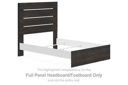 Hollivern - Full Panel Headboard/Footboard - Dark Gray
