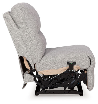 Acklen Place - Pewter - Power Armless Recliner With Adj Headrest