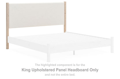 Cadmori - King Upholstered Panel Headboard - Two-tone