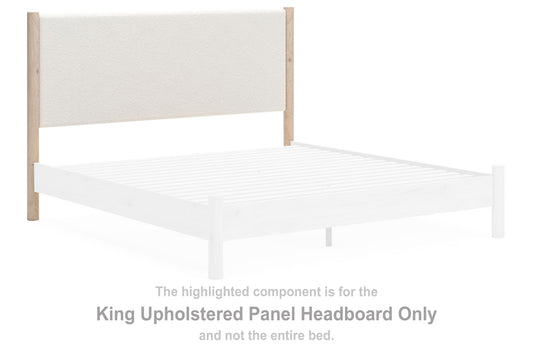 Cadmori - King Upholstered Panel Headboard - Two-tone