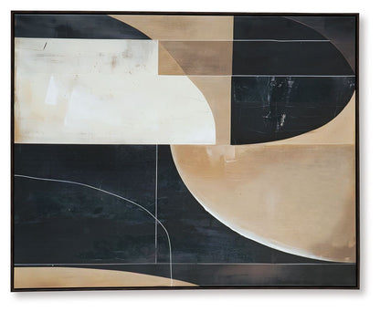 Ewanford - Wall Art - Black / Brown / Tan