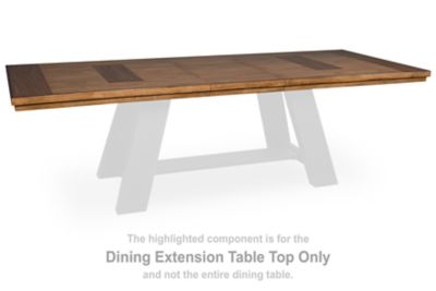 Greddinton - Rectangular Dining Room Extension Table Top - Brown / Black
