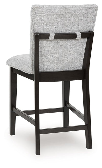 Neymorton - Dark Grayish Brown - 5 Pc. - Rectangular Dining Room Counter Table, 4 Barstools