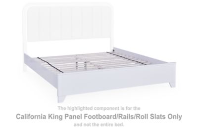 Jarlee - California King Panel Footboard / Rails / Roll Slats - White
