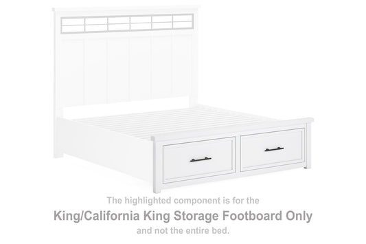 Ashbryn - White / Natural - King/California King Storage Footboard
